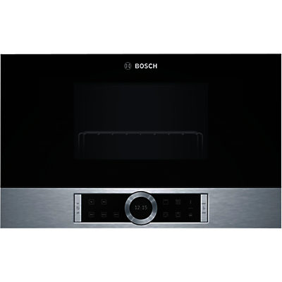 Bosch BEL634GS1B Built-In Microwave Oven with Grill, Black / Stainless Steel